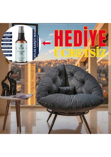 Geniş Oturma Alanlı Berjer Tekli Koltuk – Çatlak Karşıtı Masaj Yağı 30 ml Cam Şişede Hediye