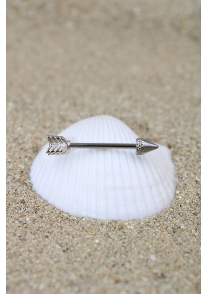Piercing Nipple Meme Ucu Piercing Cerrahi Çelik Silver Renk Tüylü Sivri Ok