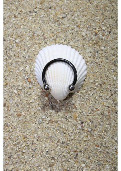 Piercing Cerrahi Çelik Piercing Halka Kıkırdak Septum Tragus Conch Helix Silver Renk Siyah Halka