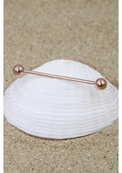 Piercing Köprü Piercing Cerrahi Çelik Rose Renk Top Çap 6 mm Klasik Industrial Köprü