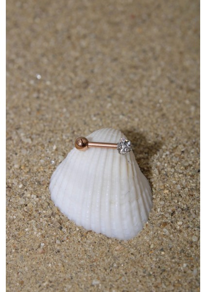 Piercing Şambala Piercing Cerrahi Çelik Zirkon Taşlı Kıkırdak Tragus Conch Helix Rose Renk Toplu