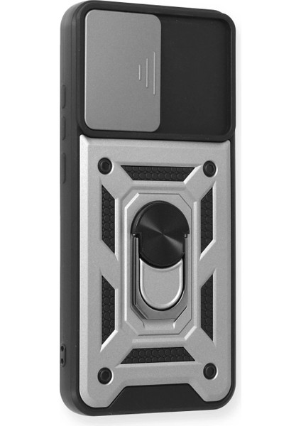 Samsung Galaxy A03S Kılıf Pars Lens Yüzüklü Silikon - Gümüş fiyatları