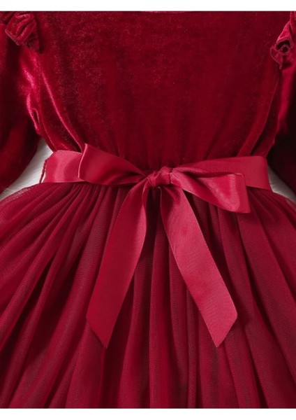 Kız Çocuk Tütü Etekli Kurdeleli Kadife Elbise Günlük ve Özel Gün Kullanımına Uygun indirimleri