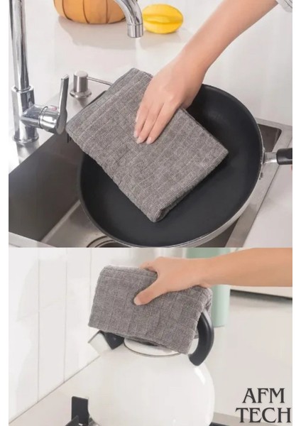 ( 3 Adet ) Mikrofiber Gri Kareli Temizlik Bezi | Cam, Mutfak, Banyo, Araba 40*40CM Leke-Koku Yapmaz fırsatları