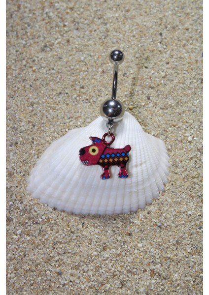 Piercing Göbek Piercing Cerrahi Çelik Silver Renk Köpek