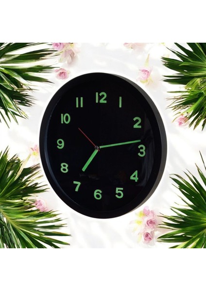 Fosforlu Siyah 30 cm Duvar Saati Karanlıkta Parlayan Fosforlu Küpe Zincirli Kolye Seti fiyatları