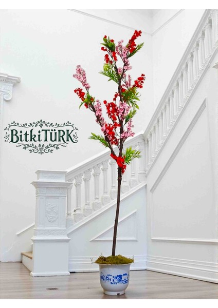 -Yapay Bahar Ağacı 1.5 Metre Gerçek Gövde Vebyosun Dekorlu