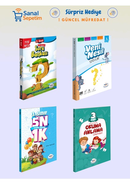 3. Sınıf Tüm Dersler + Yeni Nesil Sorular + 5N1K + Okuma Anlama Set