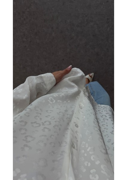 Saten Leopar Beyaz Gömlek modelleri