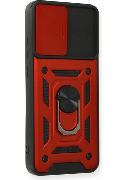 Samsung Galaxy A03S Kılıf Pars Lens Yüzüklü Silikon - Kırmızı fiyatları