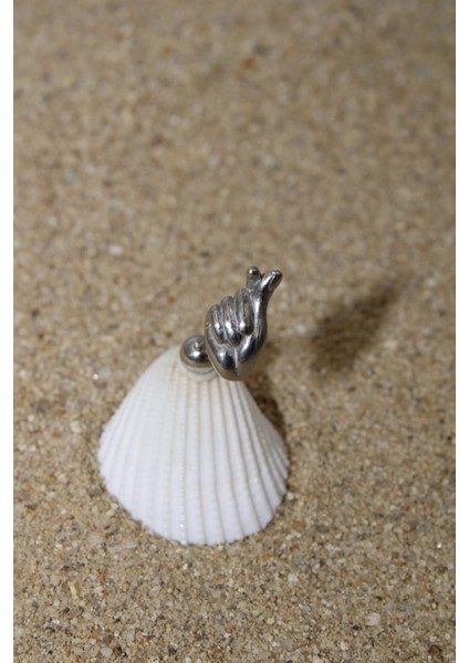 Piercing Cerrahi Çelik Piercing Kıkırdak Tragus Conch Helix Silver Renk Kalp