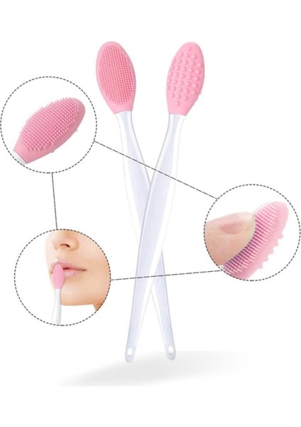 2 Adet Dudak Fırçası Peeling Etkili Gözenek Siyah Nokta Temizleyici Akne Giderici Çift Yönlü Fırça fiyatları