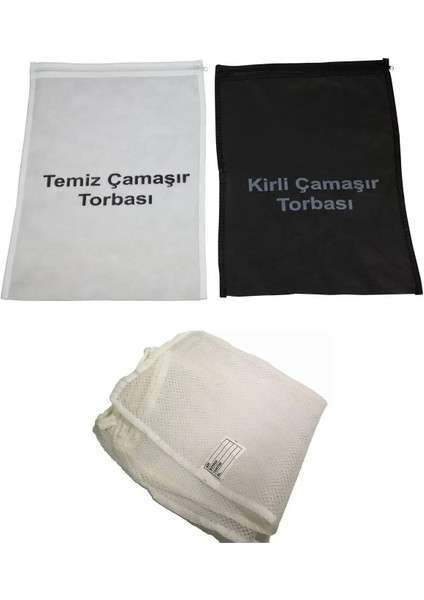 Kirli Temiz Torbası Çamaşır Filesi Torbaları Set