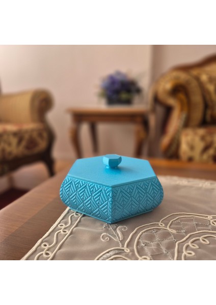 Modern Tasarımlı Kapaklı Takı ve Aksesuar Kutusu – 3D Dekoratif Saklama Kutusu