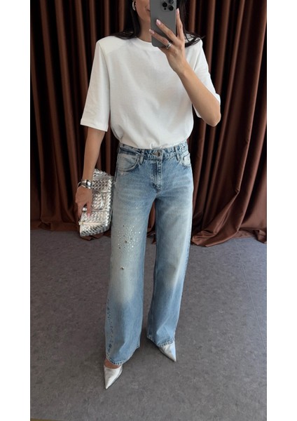 Zımbalı Straight Açık Jean fırsatları