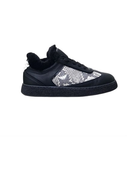 Siyah Deri & Python Sneaker Bot