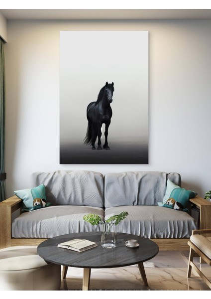 Siyah At Baskı Kanvas Tablo fiyatları