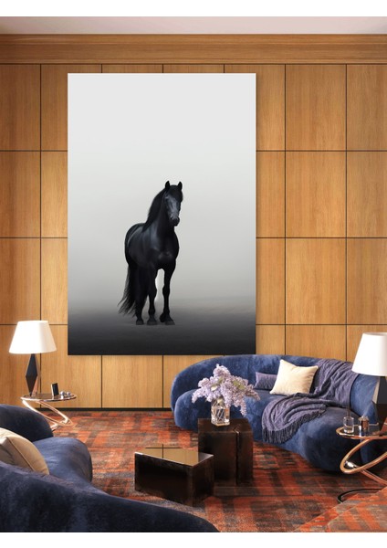 Siyah At Baskı Kanvas Tablo modelleri