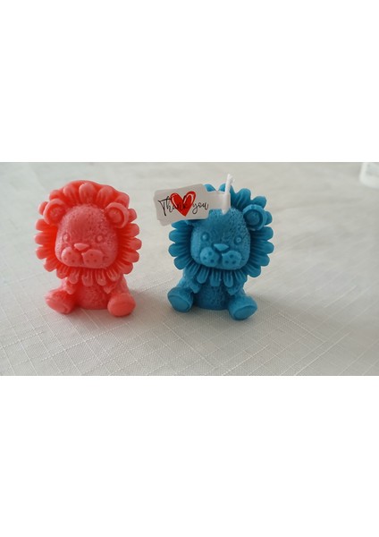 10 Adet Aslan Yavrusu Figürlü Mum, Hediyelik