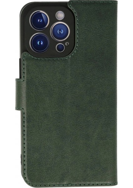 iPhone 13 Pro Max Kılıf Trend S Plus Kapaklı Kılıf - Yeşil