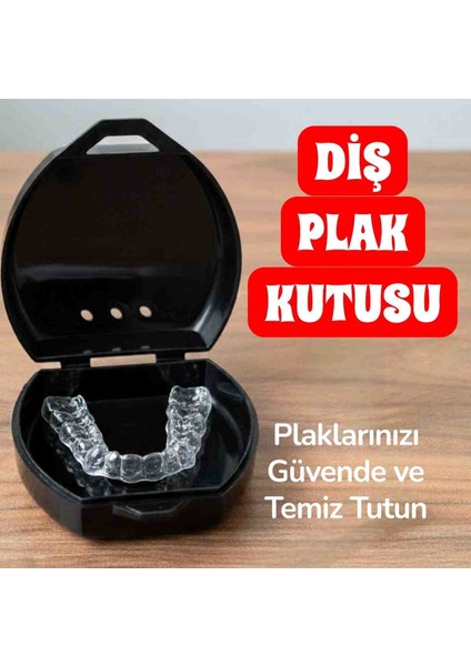 Diş Plakları Için Taşınabilir Saklama Kutusu 1 Adet Siyah Renk