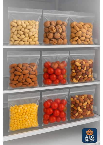 100’LÜ Buzdolabı Kilitli Torba Poşet Dondurucu Ikramlık Çerez Davet Kına Hediyelik Poşeti 8X10 cm