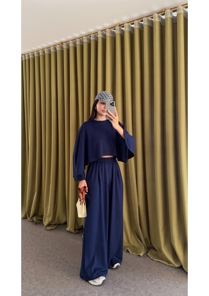 Pelerinli Modal Lacivert Takım