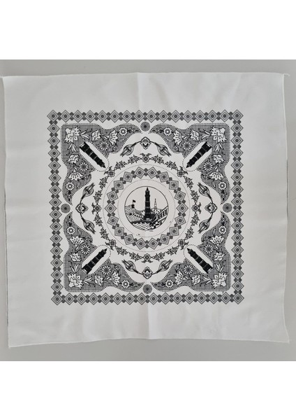 Otantik Desen Küçük Boy Sehpa Örtüsü Mutfak Örtüsü