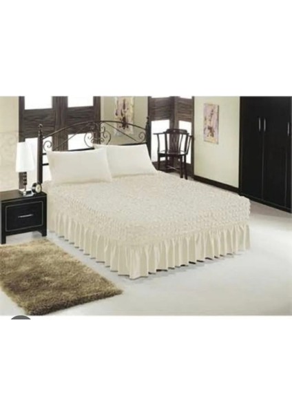 Etekli Çarşaf Yatak Örtüsü Bürümcük Kumaş Lastikli Esnek (1 Adet)
