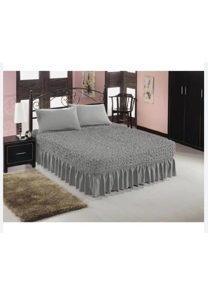 Etekli Çarşaf Yatak Örtüsü Bürümcük Kumaş Lastikli Esnek (1 Adet)