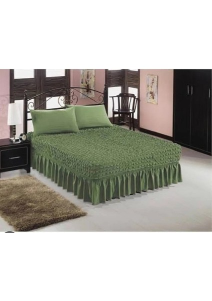 Etekli Çarşaf Yatak Örtüsü Bürümcük Kumaş Lastikli Esnek (1 Adet)