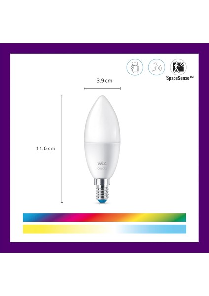 Akıllı LED Ampul E14 4'lü Set | 16 Milyon Renk, Dim Edilebilir, Wifi & Bluetooth Kontrollü, Uyumlu Uygulama ve Sesli Komut ile Akıllı Aydınlatma | 40W (470 Lm) fiyatları