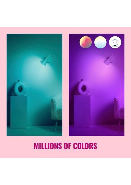 Akıllı LED Ampul E14 4'lü Set | 16 Milyon Renk, Dim Edilebilir, Wifi & Bluetooth Kontrollü, Uyumlu Uygulama ve Sesli Komut ile Akıllı Aydınlatma | 40W (470 Lm)