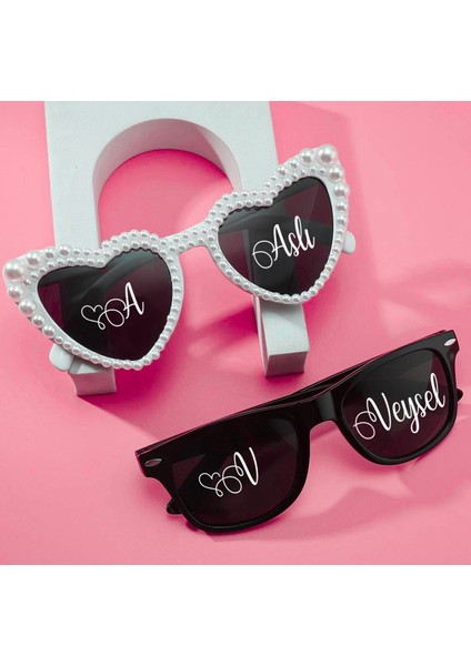 Kişiye Özel Isim Yazılı Gözlük | Bride Groom Gözlüğü | Nişan, Kına, Bekarlığa Veda, Düğün Aksesuarı