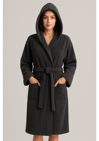 Model Home Pamuklu Kapşonlu Büyük Beden Atrasit Renkli BORNOZ4XL-5XL-6XL-7XL fiyatları