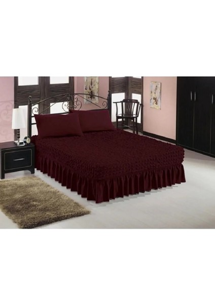 Etekli Çarşaf Yatak Örtüsü Bürümcük Kumaş Lastikli Esnek (1 Adet)