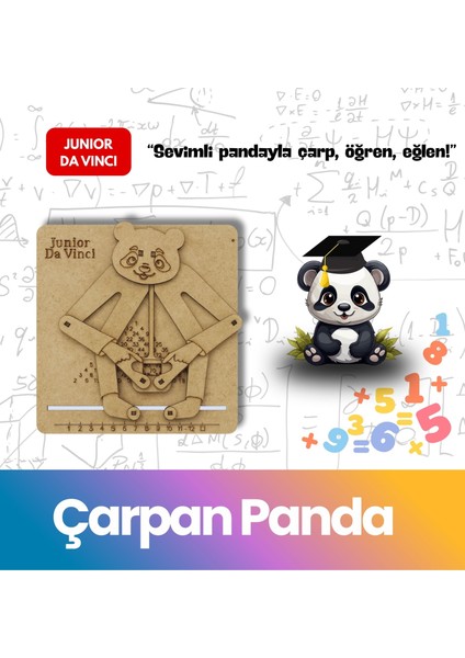 Çarpan Panda – Eğitici Ahşap Çarpım Tablosu Oyuncağı | Matematik Öğrenme Seti Junior Da Vinci