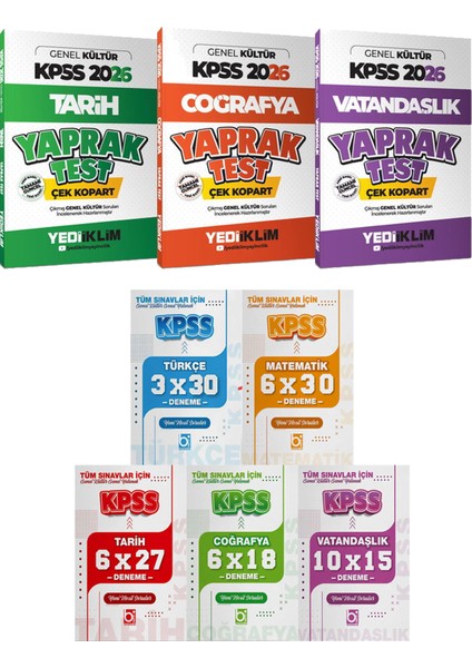 Kpss 2026 Tarih Coğrafya Vatandaşlık Yaprak Test Çek Kopart - 5 Ders 31 Deneme