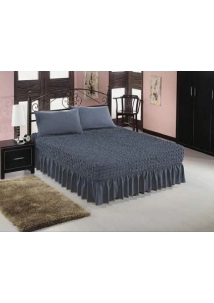 Etekli Çarşaf Yatak Örtüsü Bürümcük Kumaş Lastikli Esnek (1 Adet)