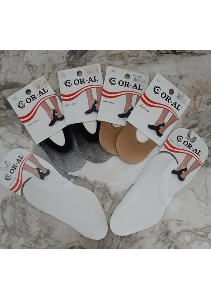 Mikro Suba Babet Çorap 6'lı Paket Beden S-M Beyaz - Ten - Siyah