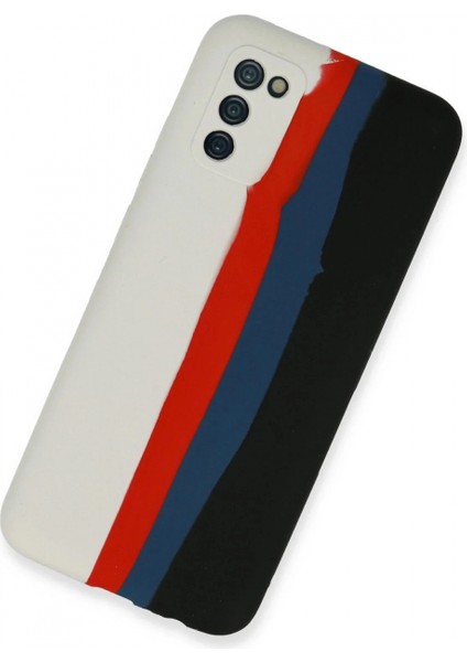 Samsung Galaxy A03S Kılıf Ebruli Lansman Silikon - Beyaz-Siyah fiyatları