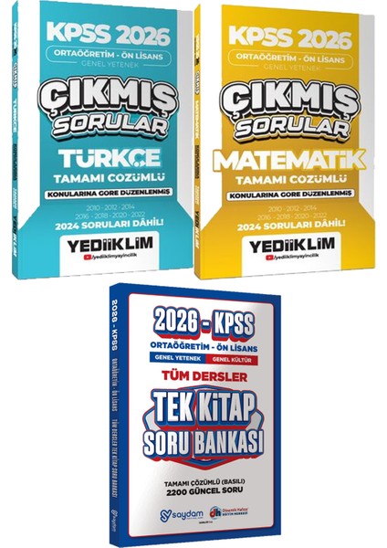 Kpss 2026 Ortaöğretim Ön Lisans Türkçe Matematik Çıkmış - Ortaöğretim Ön Lisans Tek Kitap Soru
