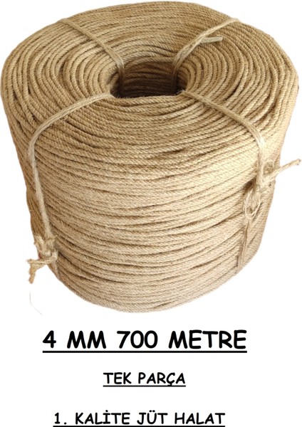 4 mm 700 Metre Jüt Halat Hasır Dekor Süsleme Jüt Ip