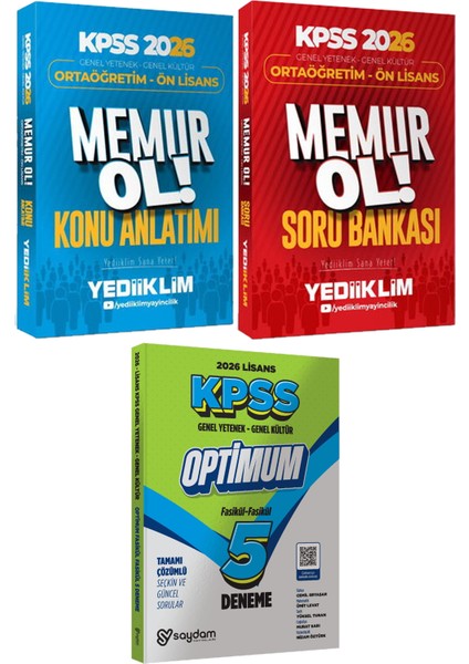 Kpss 2026 Ortaöğretim Ön Lisans Memur Ol! Konu ve Soru - Lisans Optimum 5 Deneme