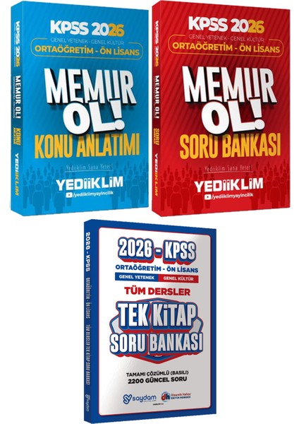 Kpss 2026 Ortaöğretim Ön Lisans Memur Ol! Konu ve Soru - Ortaöğretim Ön Lisans Tek Kitap Soru