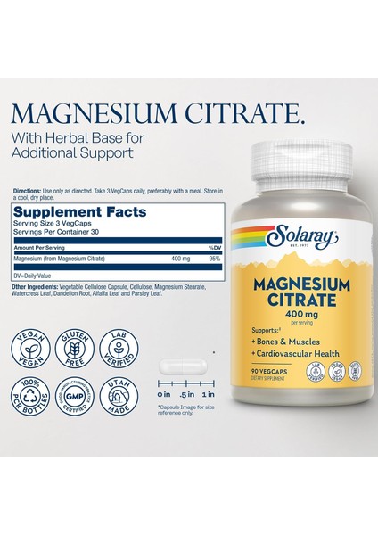Magnesium Citrate 133 Mg,yüksek Kalite Magnezyum Sitrat Bone Strength Muscle Support Kas Kemik Immune fırsatları