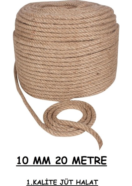 10 mm 20 Metre Jüt Halat Hasır Dekor Süsleme Jüt Ip