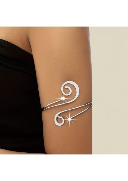 Sevil Gülgün Atelier Gümüş Kaplama Kristal Taşlı Statement Pazu Kol Bandı Manşeti indirimleri