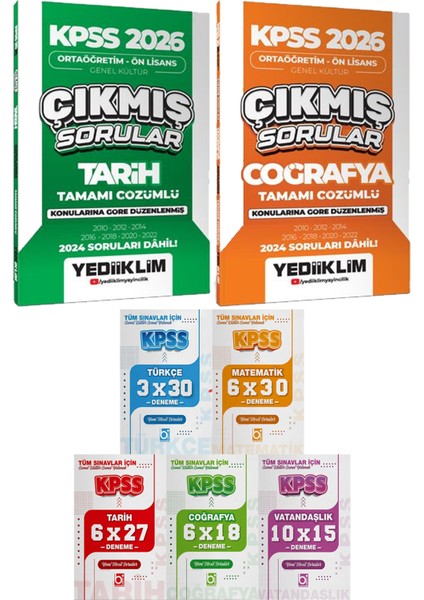 Kpss 2026 Ortaöğretim Ön Lisans Tarih Coğrafya Çıkmış - 5 Ders 31 Deneme