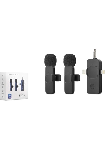 Hdx 2782 Type-C+Iphone+Aux Kablosuz Çiftli 2 Yaka Mikrofonu